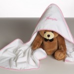 Personalized Hooded Towel & Plush Bear Baby Girl Gift
