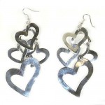 Large Silverplated Heart Cluster Earrings - Artisana