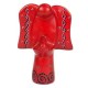 Handcrafted 5-inch Soapstone Angel Sculpture in Red - Smolart
