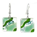 Emerald Isle Fused Glass Earrings - Tili Glass