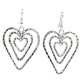 Triple Heart Silver Overlay Earrings - Artisana