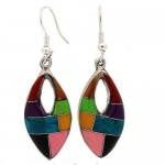 Oval Mosaic Stone Earring with Cut Out - Artisana