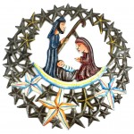 11 inch Nativity in the Stars Metal Wall Art - Croix des Bouquets