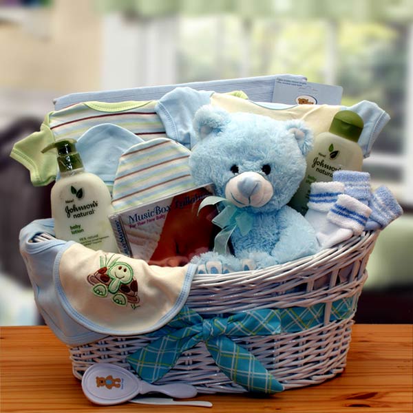 Deluxe Organic New Baby Gift Basket