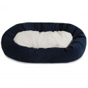 24" Navy Villa Collection Sherpa Bagel Bed