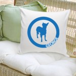 Classic Circle Silhouette Personalized Dog Throw Pillow