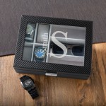 Monogrammed Men's Watch and Sunglasses Box - Modern