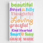 Personalized Colorful Kids Canvas Sign-Beautiful
